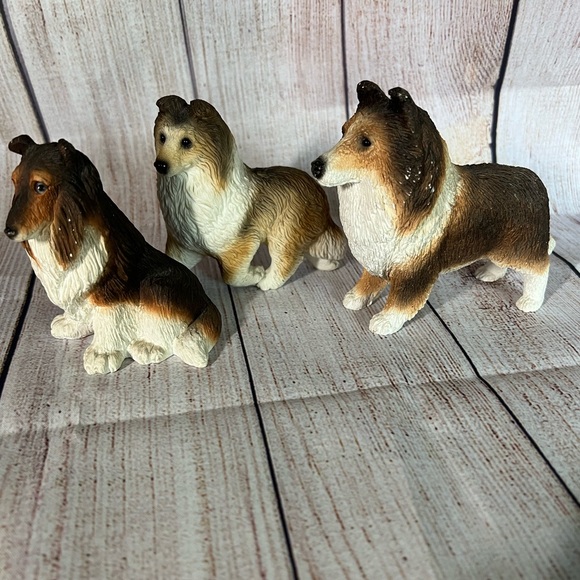 3 Stone Critters Dogs, Collie @1984, puppy, cute, Vintage - Picture 8 of 8